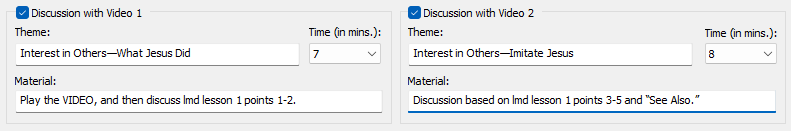 Material - Discussion Items