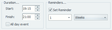 Duration and Reminder