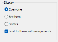 Display options