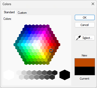 Colour Selection Window