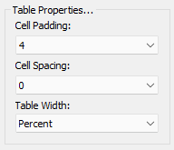 Table Properties