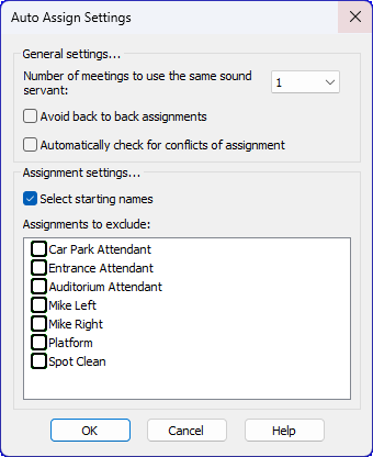 Auto Assign Settings