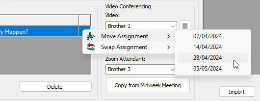 Move / Swap Away Talk context menu