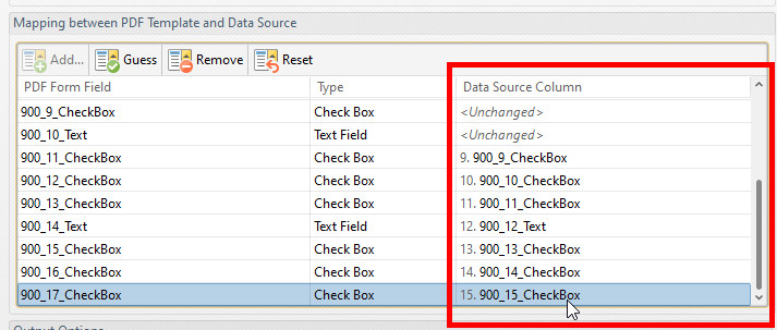 PDF-XChange Editor Field Mapping