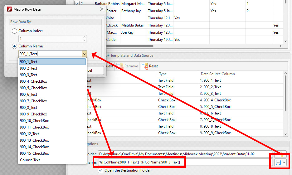 PDF-XChange Editor - Filename - Macro Row Data