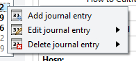 Journal context menu