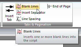 Blank Lines button