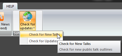Check for new Talks button