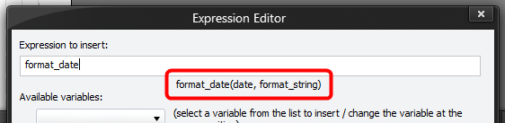 Expression Editor - Function Parameters Hint
