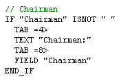 Sample use of IF command