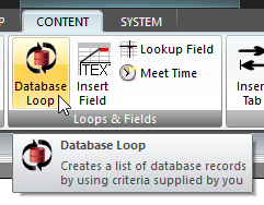 Insert DB Loop button
