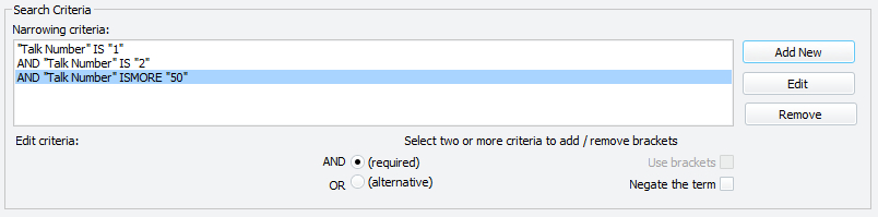 Flexible criteria - AND