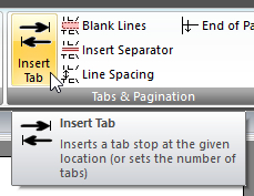 Insert Tab button