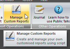 Manage Custom Reports button