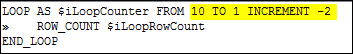 Script using numeric counter