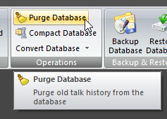 Purge Database button