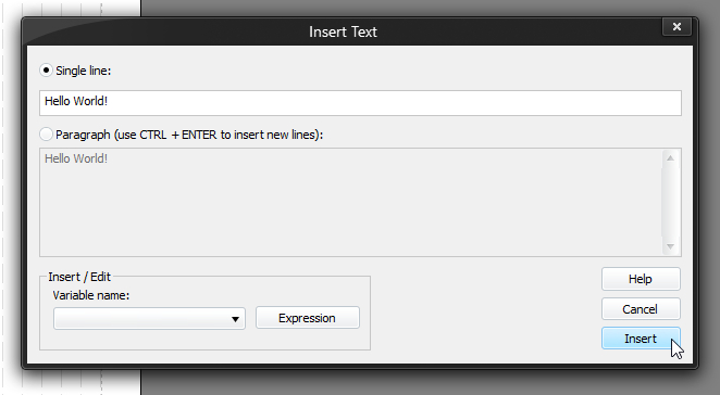 Tutorial 2 - Module 2 - Insert Text