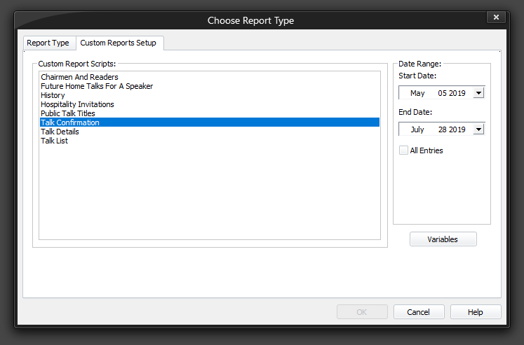 Custom Reports Setup