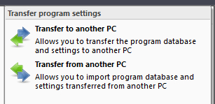 Transfer program settings