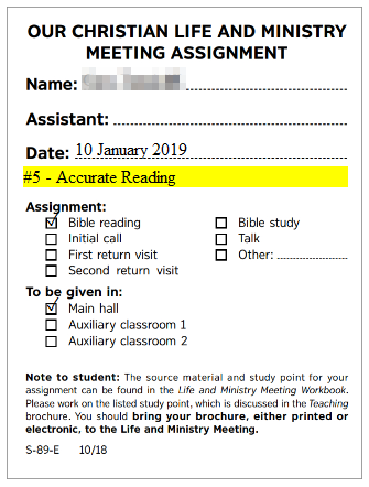 S-89 10/18 Student Slip