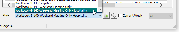 Step 6 - Midweek editor - Select the new style from drop-down list.