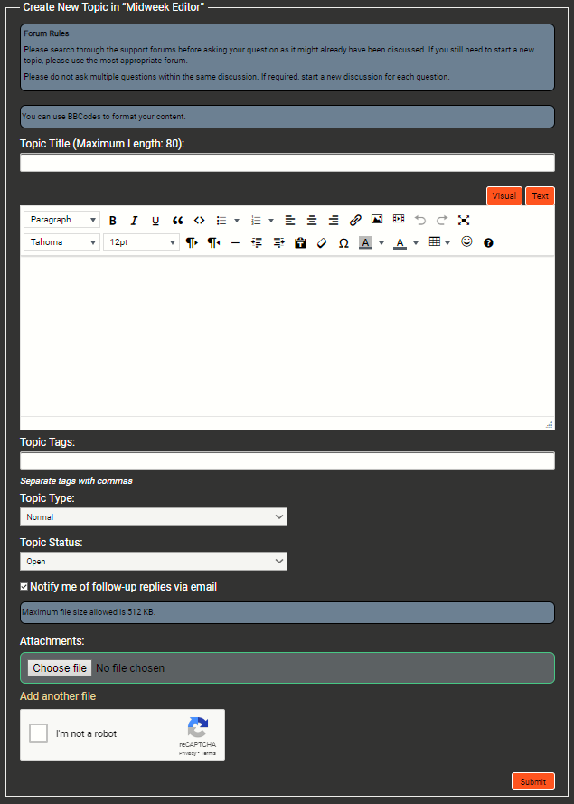 Create Topic Form