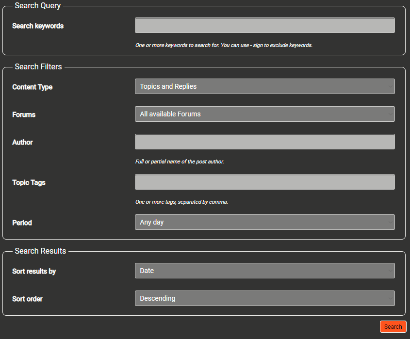 Advanced Forum Search