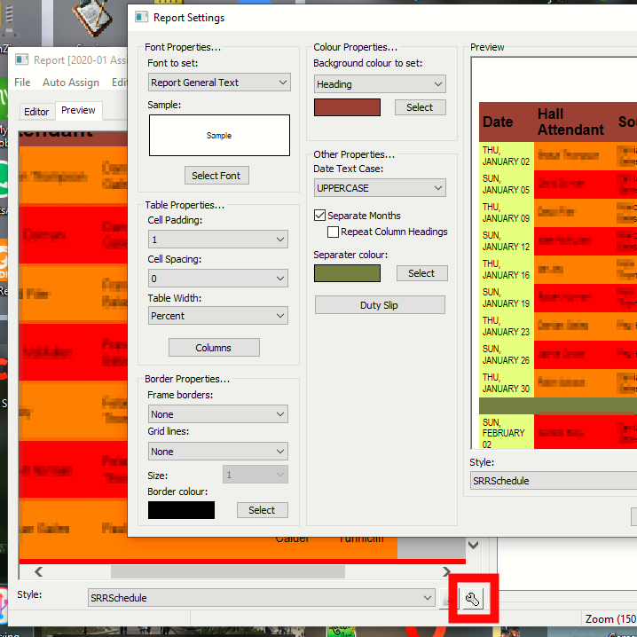 Assign Editor Report Settings