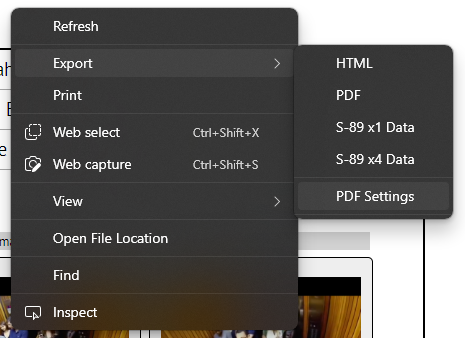 New context menu