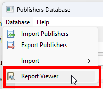 Database menu - Report Viewer